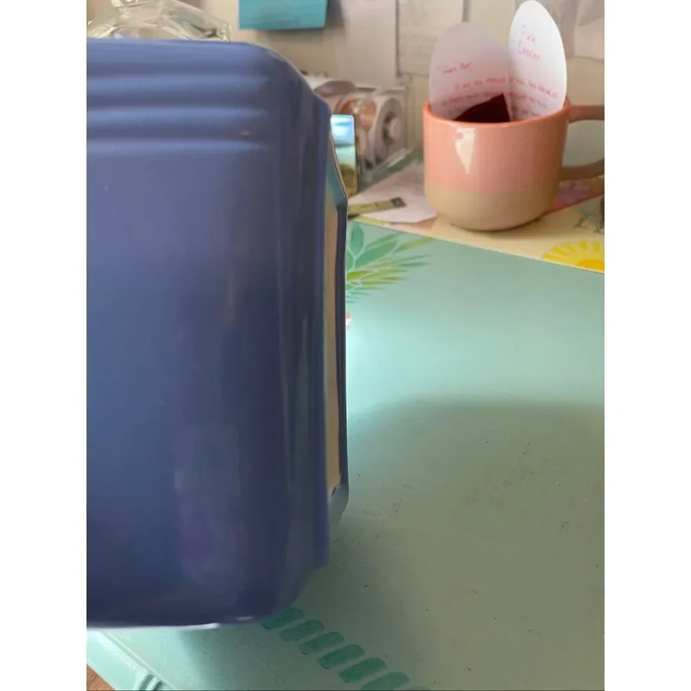 Hall Westinghouse Vintage Refrigerator Dish Delphinium Blue W/Lid 6x4x4